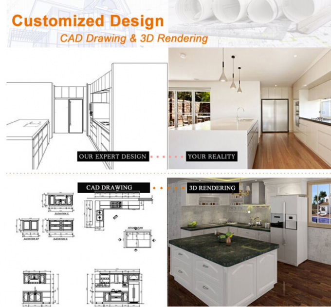 Customized Color Particle Board Kitchen Cabinets For Residential Decorating Furniture