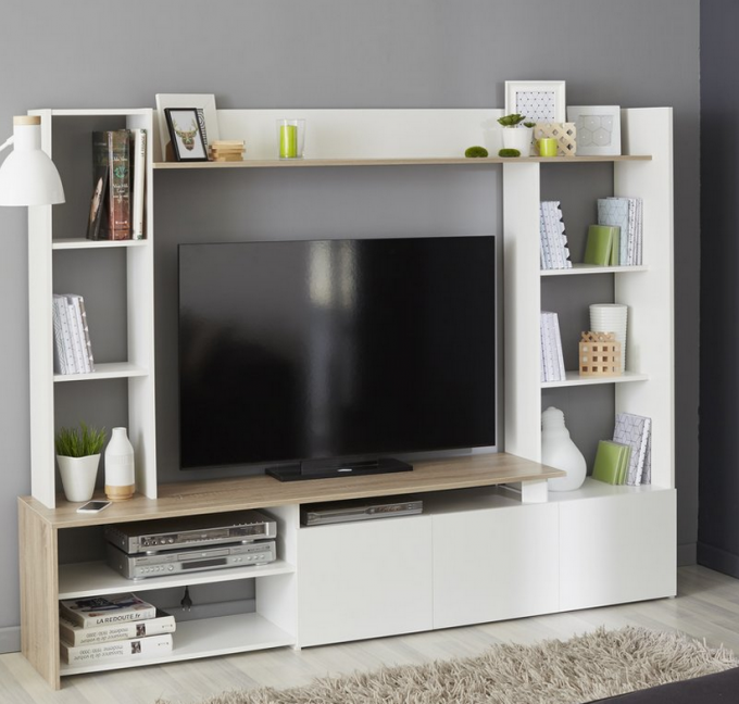 Customized Size Particle Board TV Stand With Double Storage 1200x450x450 mm