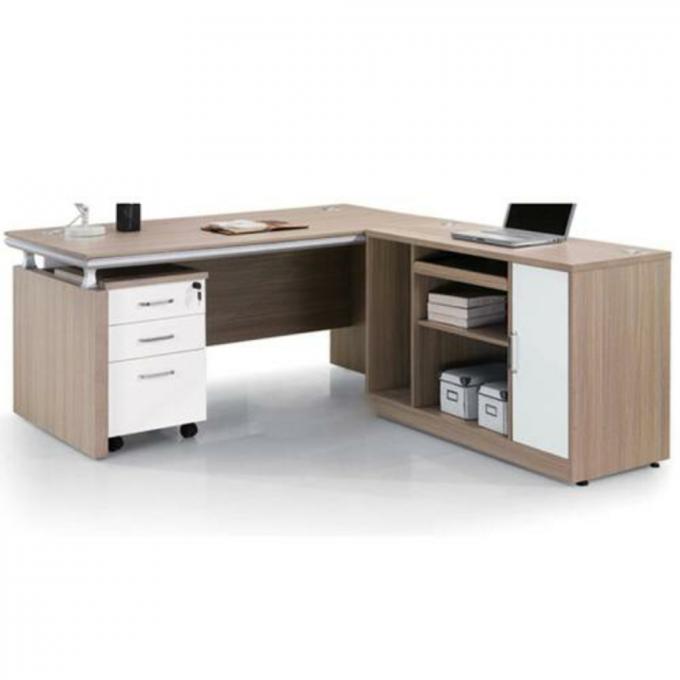 Industrial Loft Style Particle Board Office Furniture For Company Staff Working L Shape