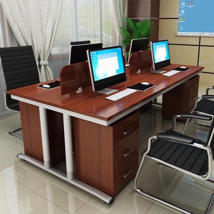 MDF Wood Veneer Office Furniture / Manager Wooden Office Desk With Drawers
