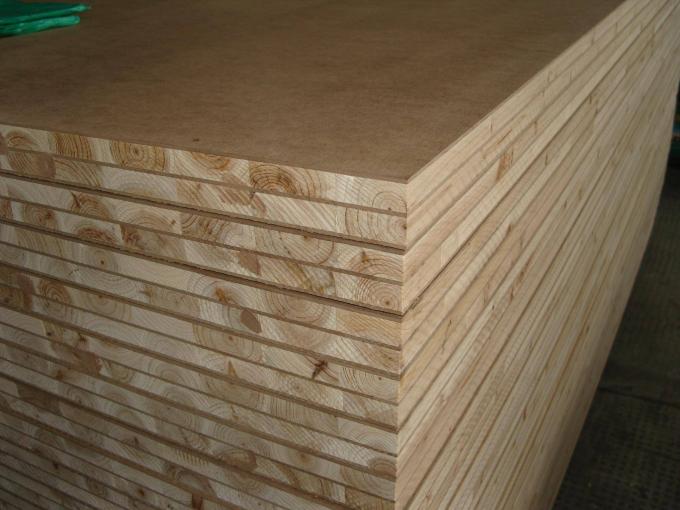 E1 Grade Pine core Veneered Block board , Wall Panel Hardwood Block
