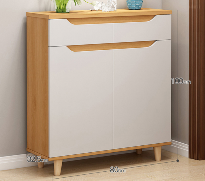 Eco - Friendly Melamine Shoe Shelves / Simple Style White Shoe Storage Cabinet