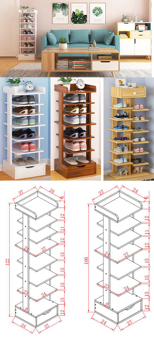 Melamine Coated Particle Board Shoe Cabinet With Doors For Environmental Protection