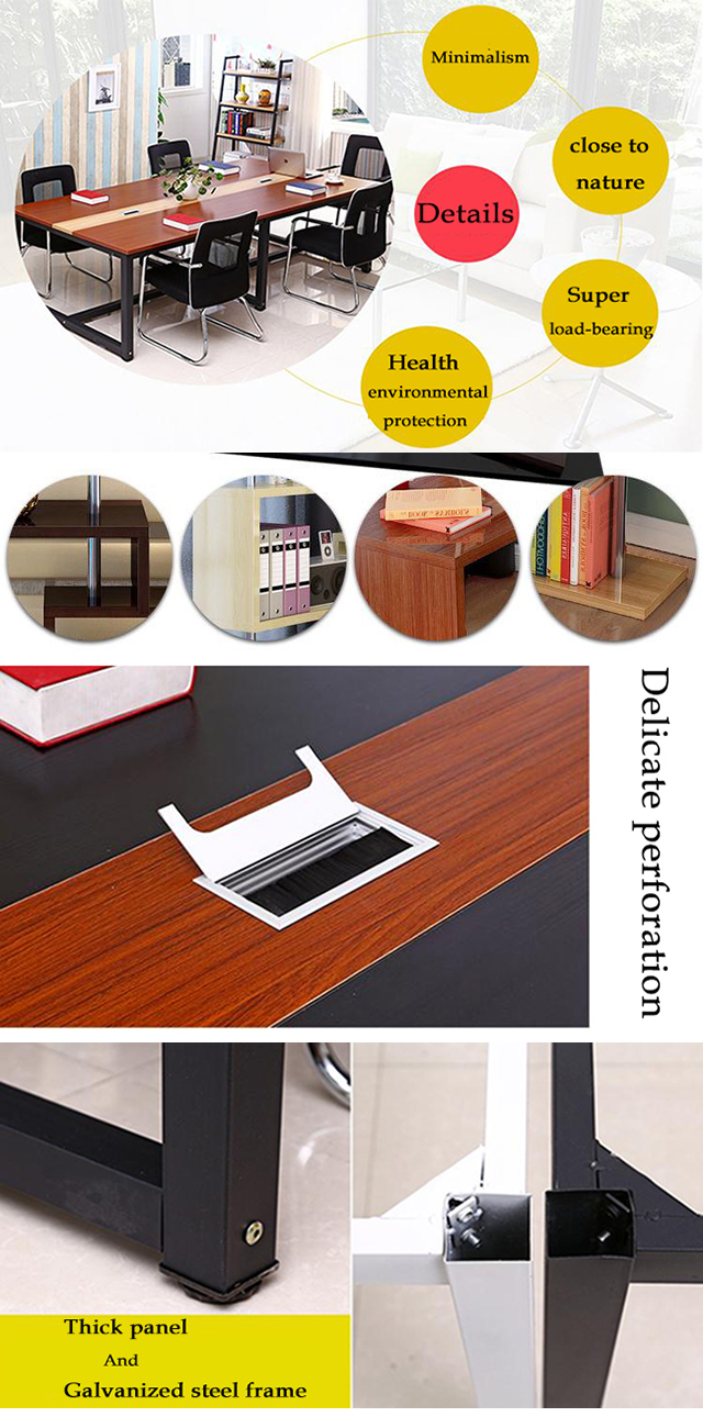 High glossy industrial modern office design melamine particle board office desk