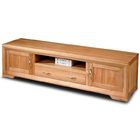 Antique Style Lacquer Oak Wood TV Stand , Home MDF TV Cabinet Easy To Clean