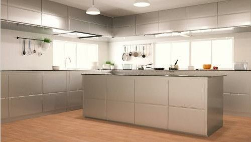 Contemporary White Melamine Kitchen Cabinets Solid Wooden