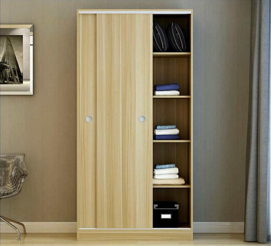 Small Size Sliding Doors Wooden Wardrobe Particle Wood