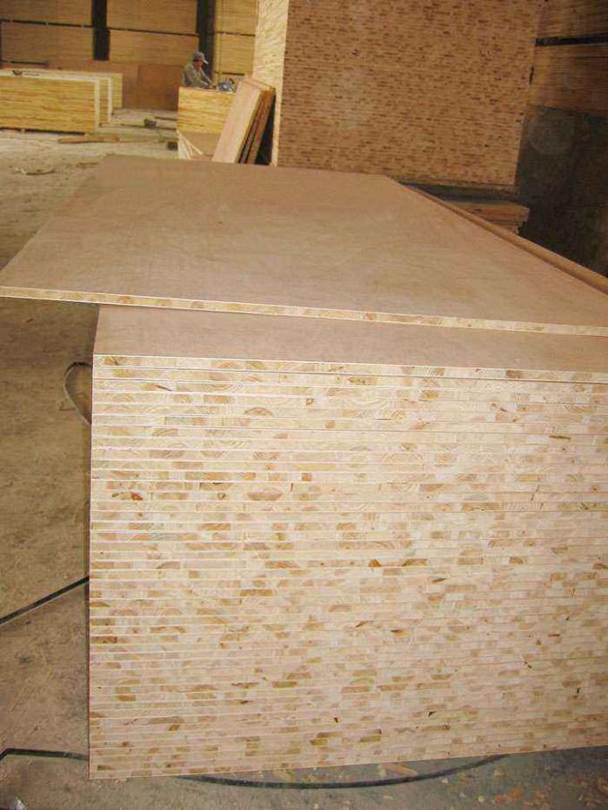 E0 Grade Laminated Wood Blocks , Decorative Hot Press Hardwood Block Board