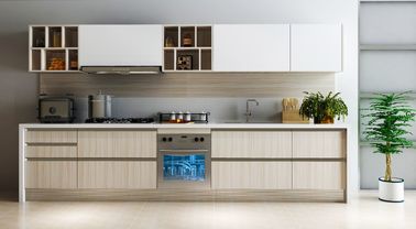 High Gloss Plain Particle Board Kitchen Cabinets Formaldehyde Free Raw Material