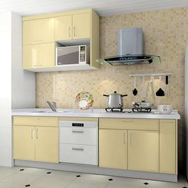 High Gloss Plain Particle Board Kitchen Cabinets Formaldehyde Free Raw Material