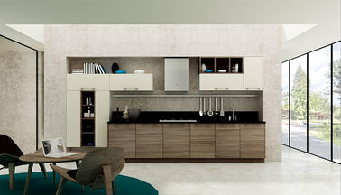 Environmental Friendly Particle Board Kitchen Cabinets With Artificial Stone Countertops