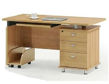 Aluminum Legs Wooden Computer Table / Contemporary Style White Melamine Table