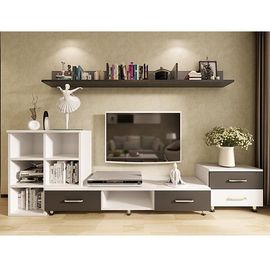 Pre Finished White Particle Board TV Stand With Large Capacity Sliding Drawers