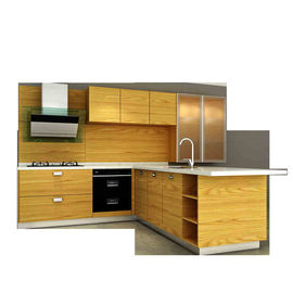 L Shape Pressed Wood Kitchen Cabinets / Simple Particle Board Kitchen Cabinet Doors