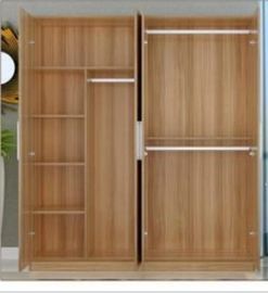 Melamine MFC Surface Particle Board Wardrobe Aluminum Swing Door Trouser Rack