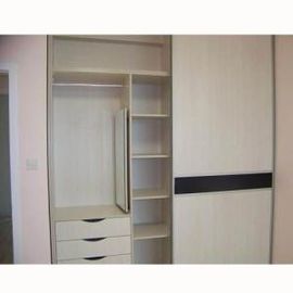 Melamine MFC Surface Particle Board Wardrobe Aluminum Swing Door Trouser Rack