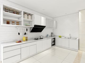 High Gross White Particle Board Kitchen Cabinets For House Kitchen Decoration