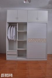 New Design Three Doors Particle Board Wardrobe With Wood Shelves And Hangers