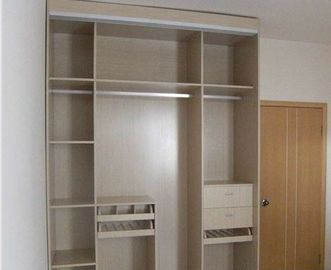 Home Laminated Particle Board Cabinets / Finished White Melamine Bedroom Furniture