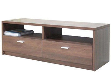 Moisture Resistant Dark Wood TV Stands For Flat Screens Melamine Paper Faced