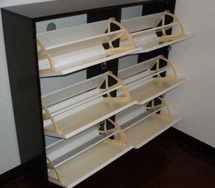 Wooden Home Furniture Particle Board Shoe Rack With Sliding Drawer Hardware