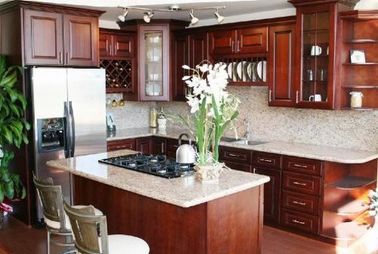 Moisture Proof Particle Board Kitchen Cabinets With Handles And Hinges