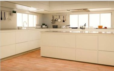 Contemporary White Melamine Kitchen Cabinets , Solid Wooden Cupboard For Kitchen