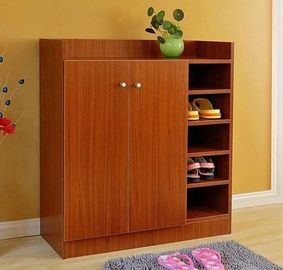 Fashionable Small MDF Shoe Cabinet / Waterproof Wooden Shoe Rack With Doors