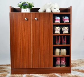 Fashionable Small MDF Shoe Cabinet / Waterproof Wooden Shoe Rack With Doors