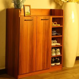 Fashionable Small MDF Shoe Cabinet / Waterproof Wooden Shoe Rack With Doors