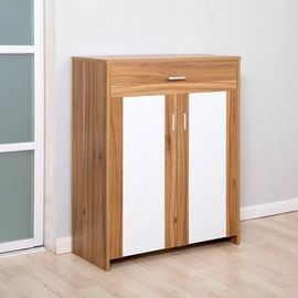 Durable Pine Wooden Shoe Cabinet / Wear Resistant Colored Paulownia Shoe Cabinet