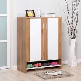 Durable Pine Wooden Shoe Cabinet / Wear Resistant Colored Paulownia Shoe Cabinet