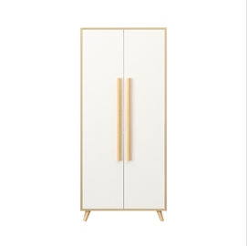 Large White High Gloss Wardrobe Set / Vintage Painting Melamine Wardrobes