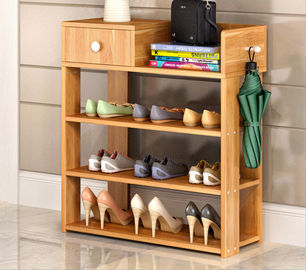 Simple style Wood grain Particle Board Shoe cabinet with many racks for choose