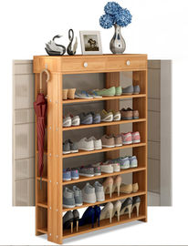 Simple style Wood grain Particle Board Shoe cabinet with many racks for choose