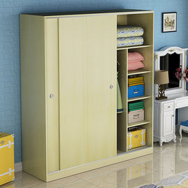 Environmental Friendly Laminated Particle Board Cabinets As White Sliding Door Wardrobe