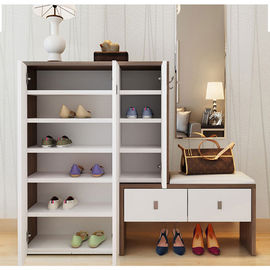 Waterproof Wear Resisting Wooden Shoe Cupboard White Shoe Storage Cabinet