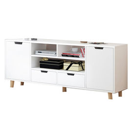 Waterproof Moisture Proof Laminate Particle Board TV Stand White High Gloss