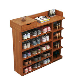 High Glossy Industrial Particle Board Shoe Rack Melamine Coated With Doors