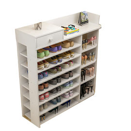 High Glossy Industrial Particle Board Shoe Rack Melamine Coated With Doors