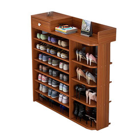 High Glossy Industrial Particle Board Shoe Rack Melamine Coated With Doors