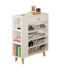 Simple Line Melamine Coated Particle Board Shoe Rack Modern Shoe Cabinet