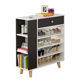 Simple Line Melamine Coated Particle Board Shoe Rack Modern Shoe Cabinet