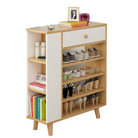 Simple Line Melamine Coated Particle Board Shoe Rack Modern Shoe Cabinet