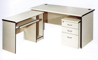 China Moistureproof White Particle Board Office Furniture Standing Desk L Shape Design factory